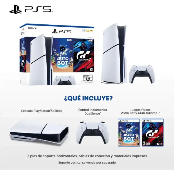 Consola Playstation 5 Slim Estandar - Gt7 + Astro Bot Blanco
